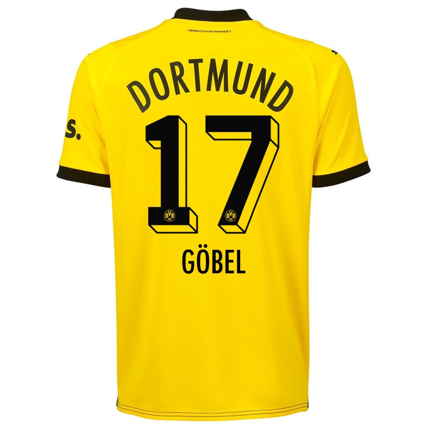 Vaikiškas Patrick Göbel #17 Geltona Namų Marškinėliai 2023/24 T-Shirt