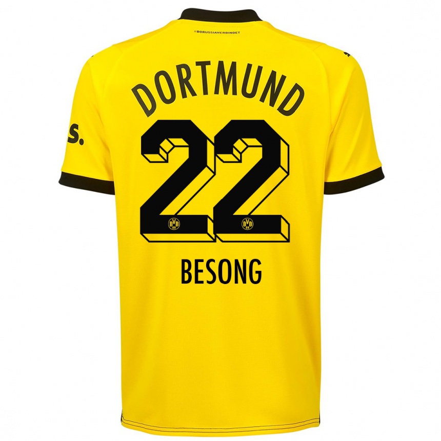 Vaikiškas Paul-Philipp Besong #22 Geltona Namų Marškinėliai 2023/24 T-Shirt