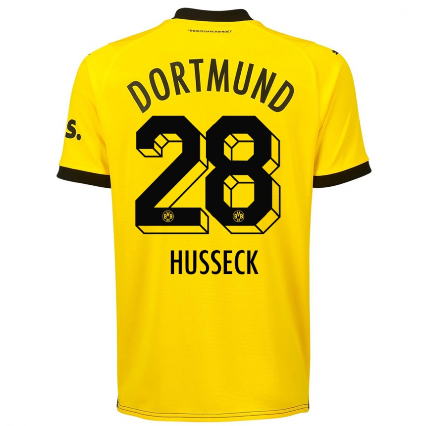 Vaikiškas Jonah Husseck #28 Geltona Namų Marškinėliai 2023/24 T-Shirt