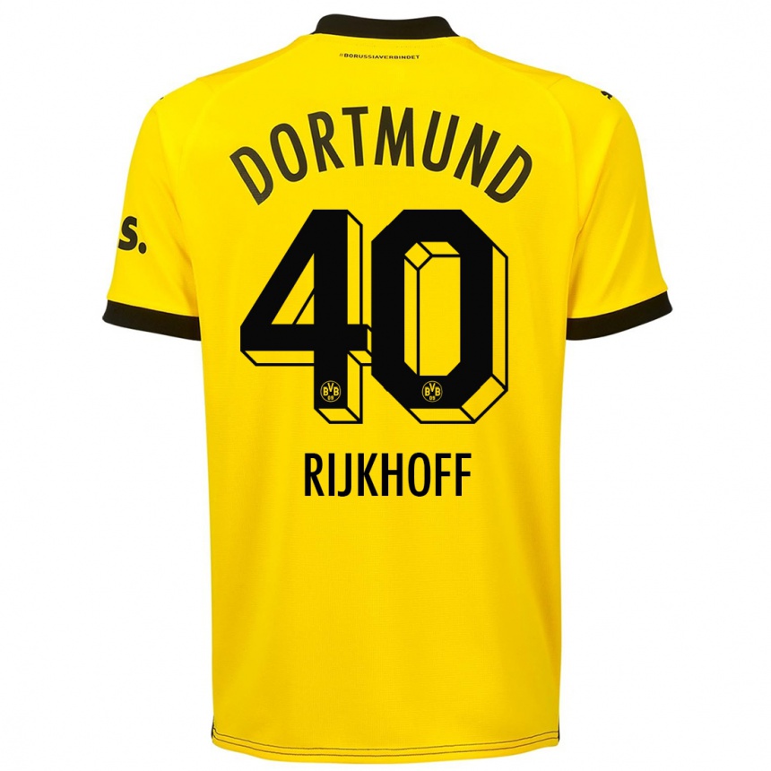 Vaikiškas Julian Rijkhoff #40 Geltona Namų Marškinėliai 2023/24 T-Shirt