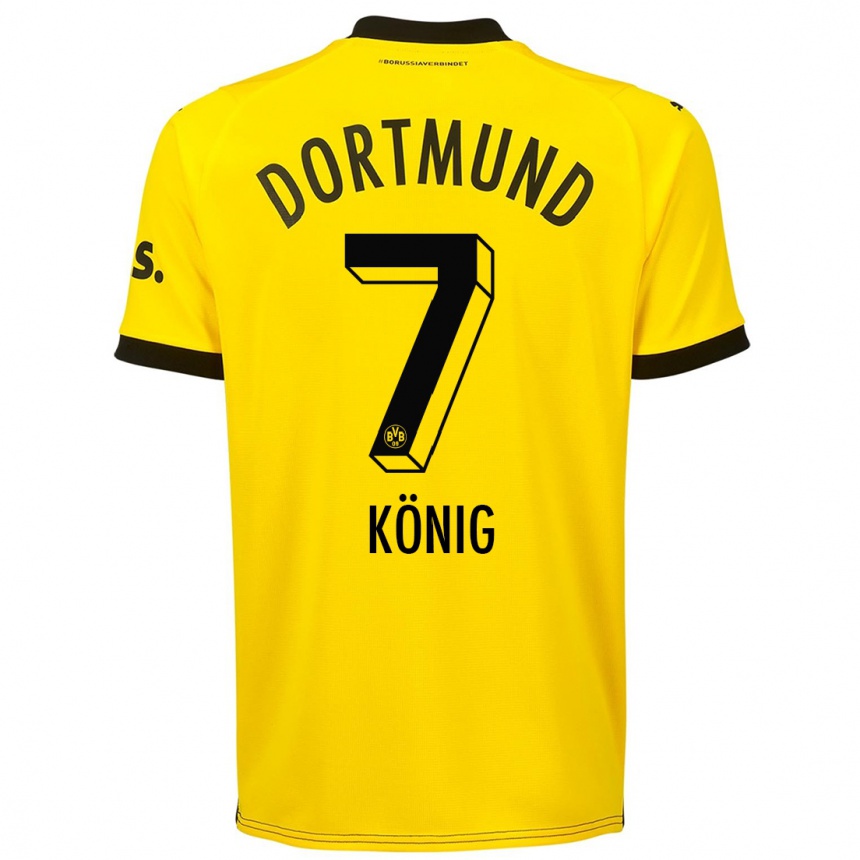 Vaikiškas Raúl König #7 Geltona Namų Marškinėliai 2023/24 T-Shirt