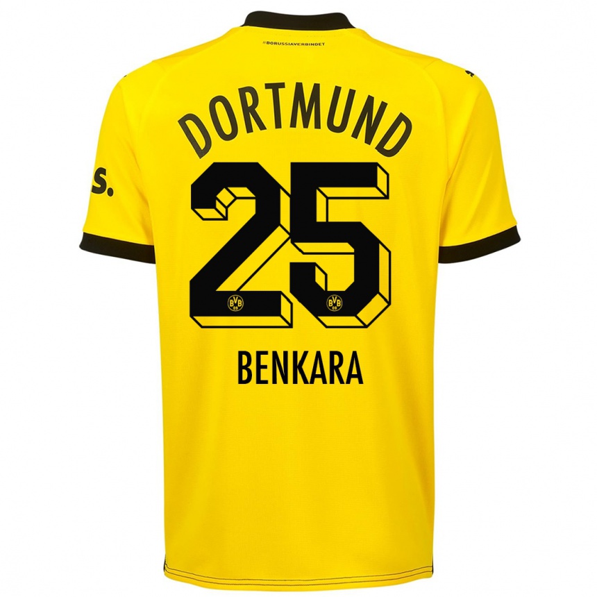 Vaikiškas Elias Benkara #25 Geltona Namų Marškinėliai 2023/24 T-Shirt