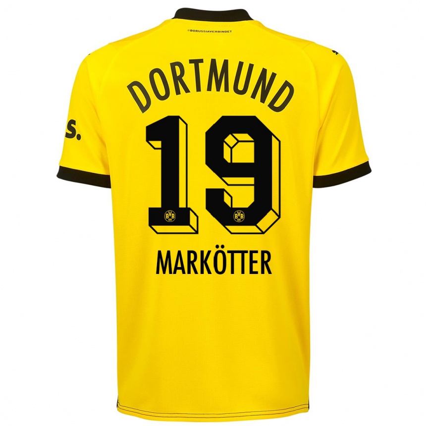 Vaikiškas Jonah Markötter #19 Geltona Namų Marškinėliai 2023/24 T-Shirt