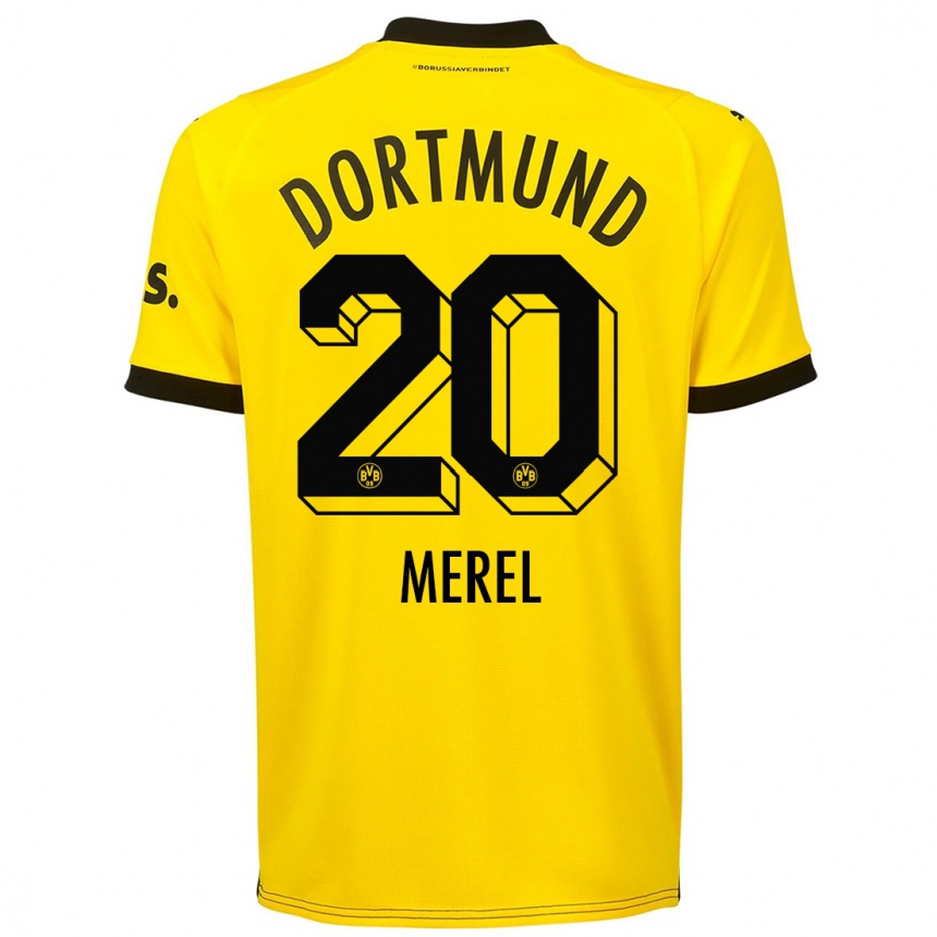 Vaikiškas Freriks Merel #20 Geltona Namų Marškinėliai 2023/24 T-Shirt