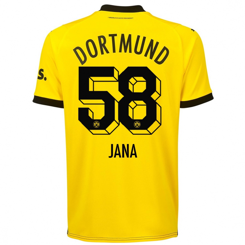 Vaikiškas Nordberg Jana #58 Geltona Namų Marškinėliai 2023/24 T-Shirt