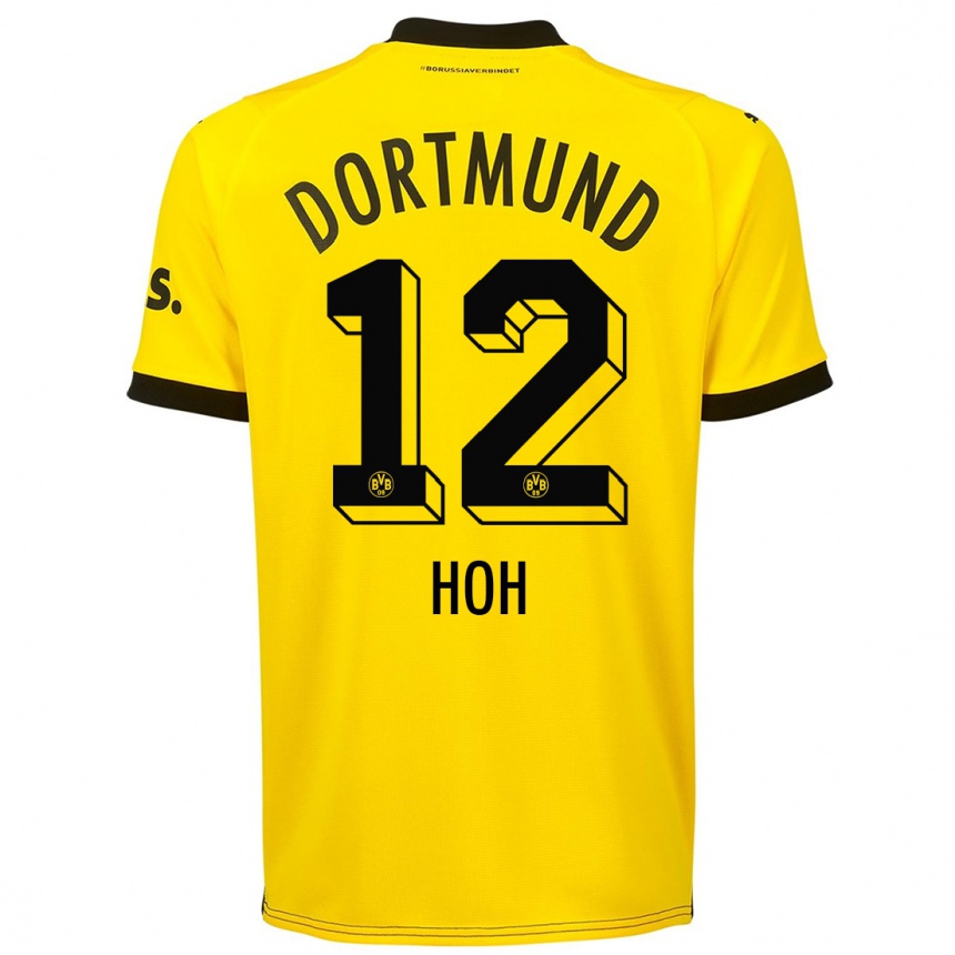 Vaikiškas Hendrik Hoh #12 Geltona Namų Marškinėliai 2023/24 T-Shirt