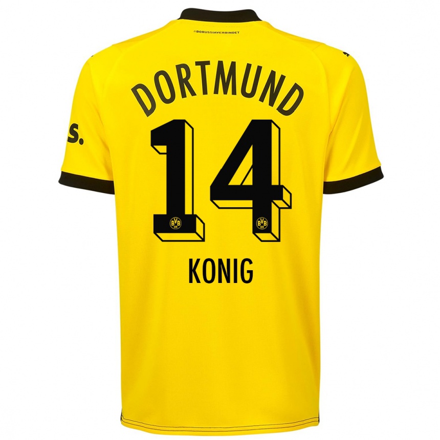 Vaikiškas Raul Konig #14 Geltona Namų Marškinėliai 2023/24 T-Shirt