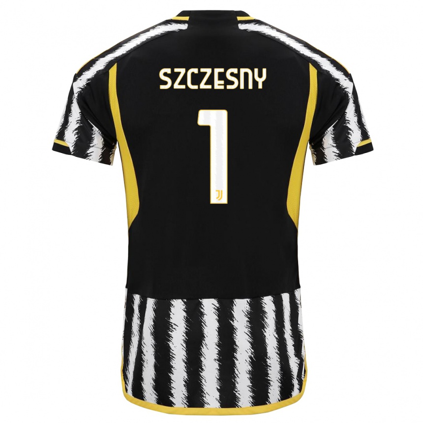 Vaikiškas Wojciech Szczesny #1 Juoda Balta Namų Marškinėliai 2023/24 T-Shirt