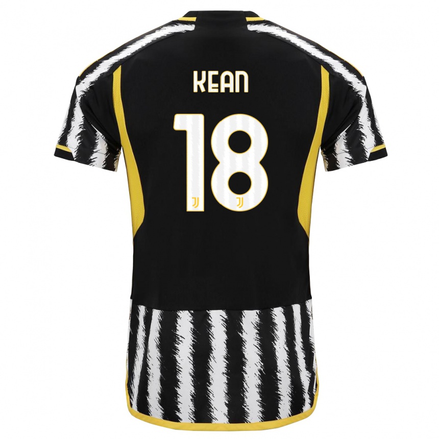 Vaikiškas Moise Kean #18 Juoda Balta Namų Marškinėliai 2023/24 T-Shirt