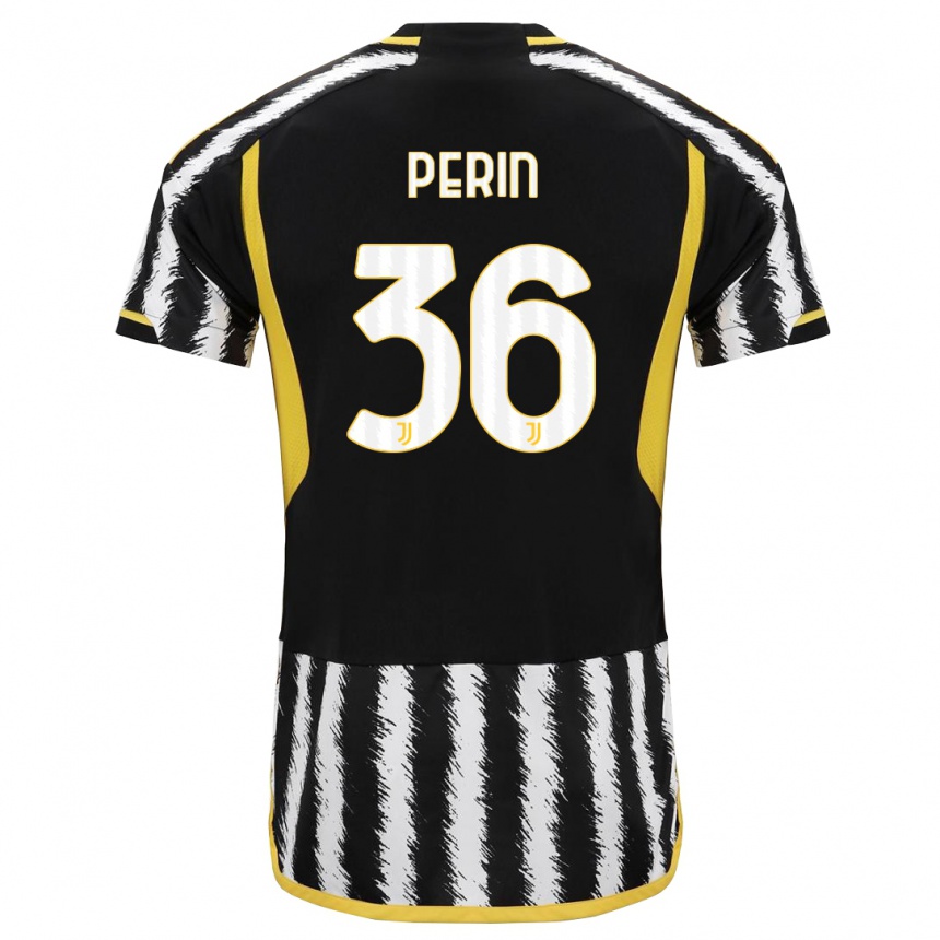 Vaikiškas Mattia Perin #36 Juoda Balta Namų Marškinėliai 2023/24 T-Shirt