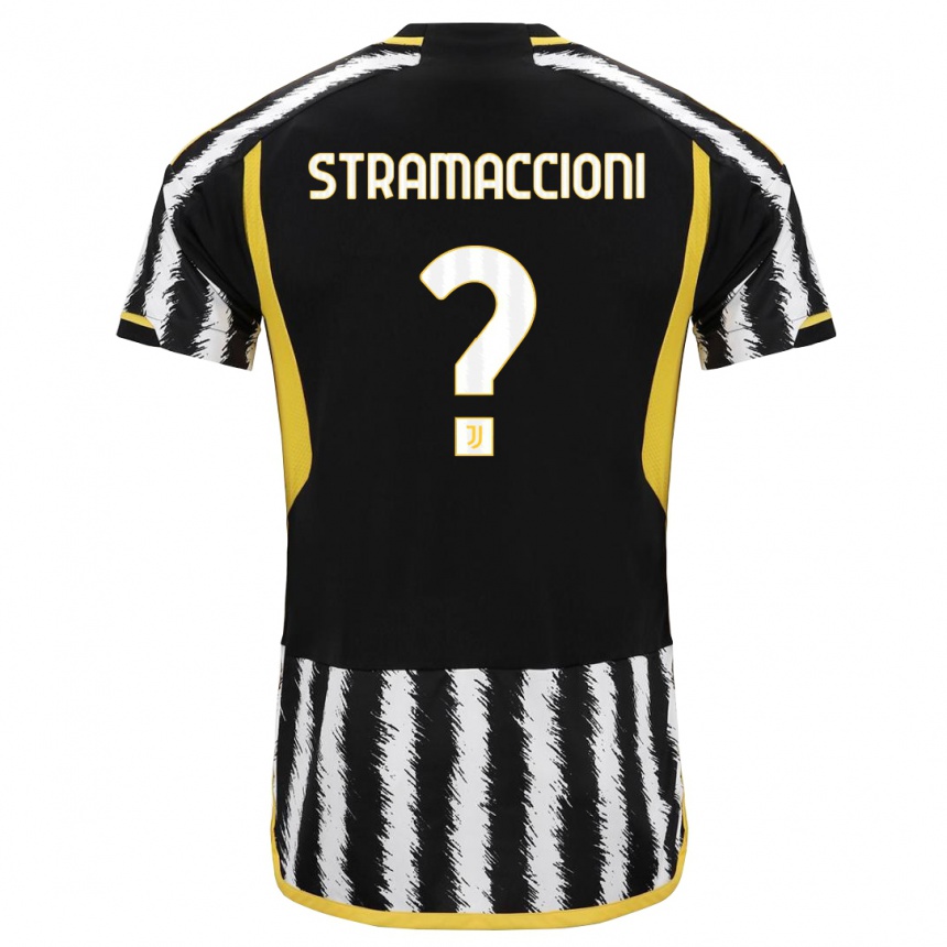 Vaikiškas Diego Stramaccioni #0 Juoda Balta Namų Marškinėliai 2023/24 T-Shirt