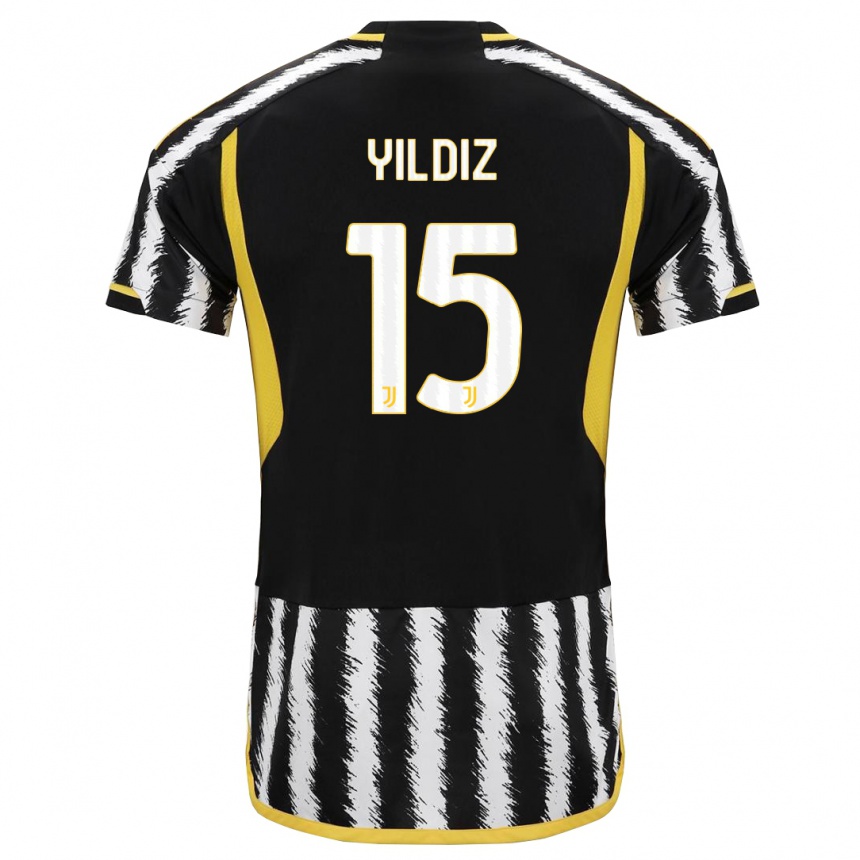 Vaikiškas Kenan Yildiz #0 Juoda Balta Namų Marškinėliai 2023/24 T-Shirt