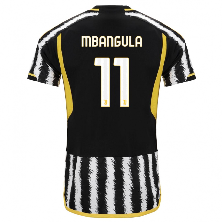 Vaikiškas Samuel Mbangula #11 Juoda Balta Namų Marškinėliai 2023/24 T-Shirt