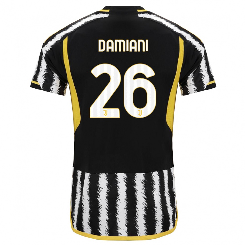 Vaikiškas Samuele Damiani #26 Juoda Balta Namų Marškinėliai 2023/24 T-Shirt