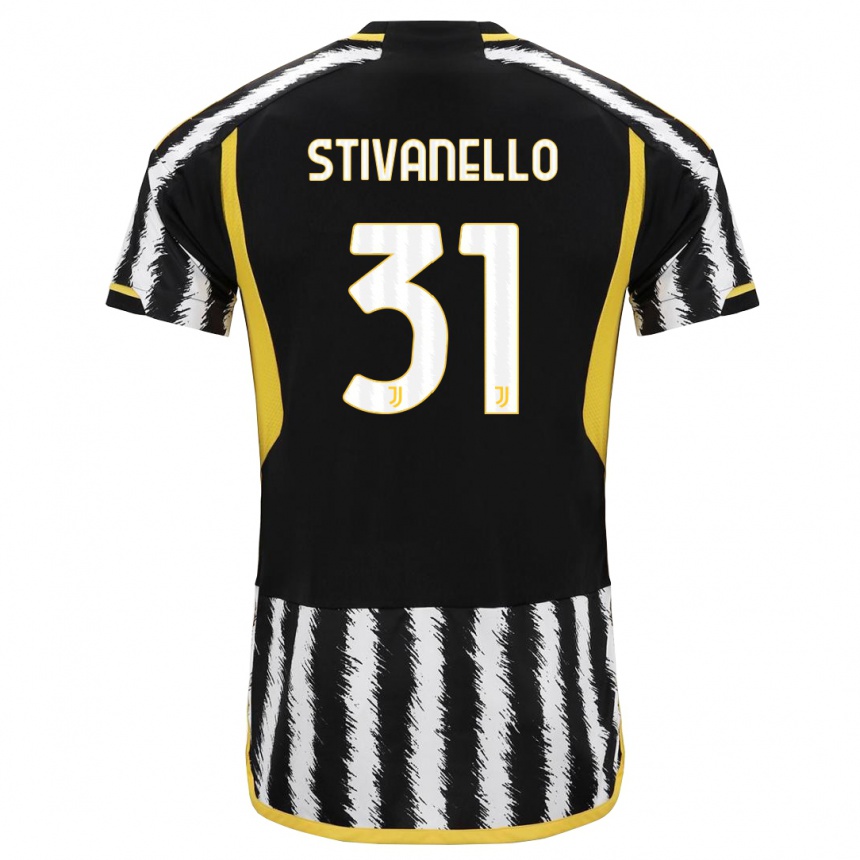 Vaikiškas Riccardo Stivanello #31 Juoda Balta Namų Marškinėliai 2023/24 T-Shirt