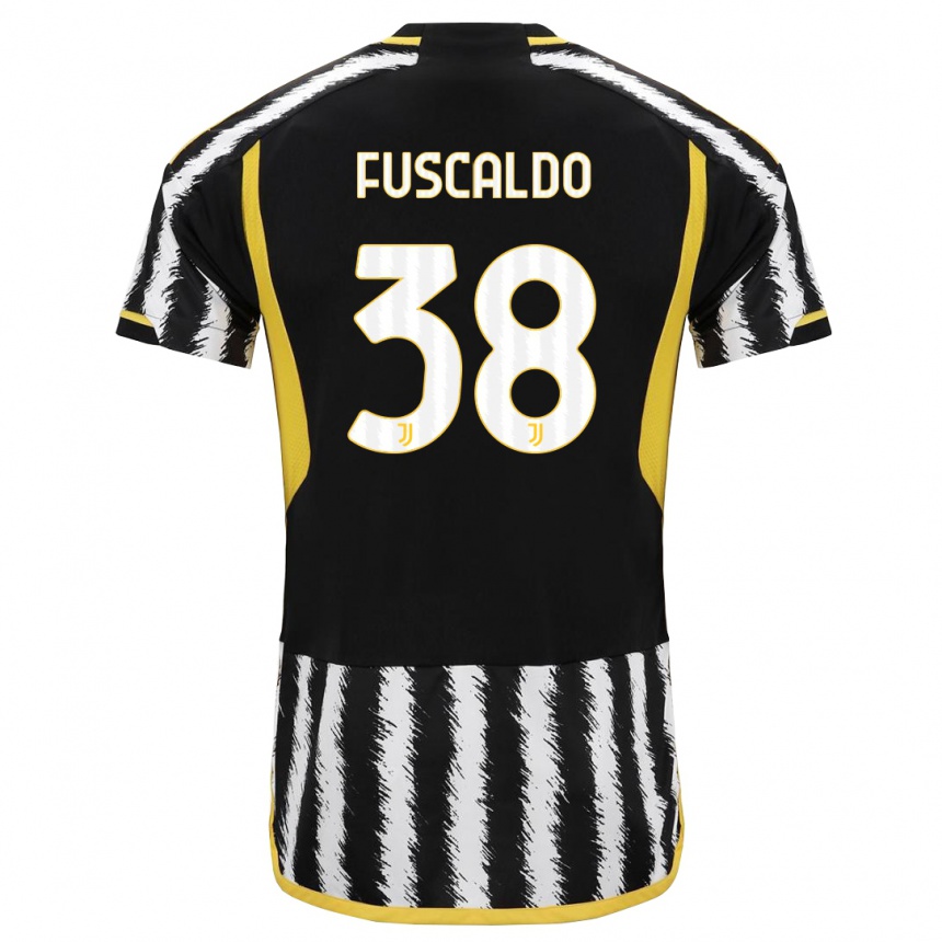 Vaikiškas Matteo Fuscaldo #38 Juoda Balta Namų Marškinėliai 2023/24 T-Shirt