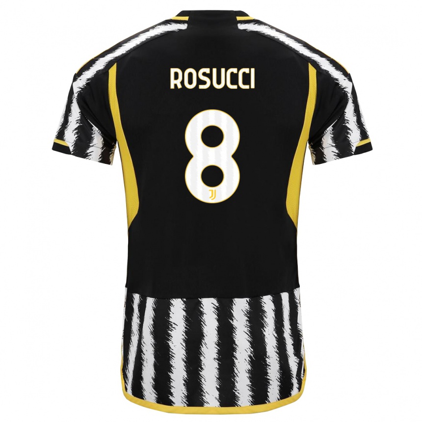 Vaikiškas Martina Rosucci #8 Juoda Balta Namų Marškinėliai 2023/24 T-Shirt