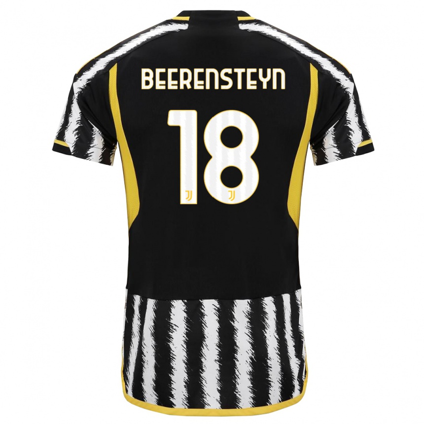 Vaikiškas Lineth Beerensteyn #18 Juoda Balta Namų Marškinėliai 2023/24 T-Shirt