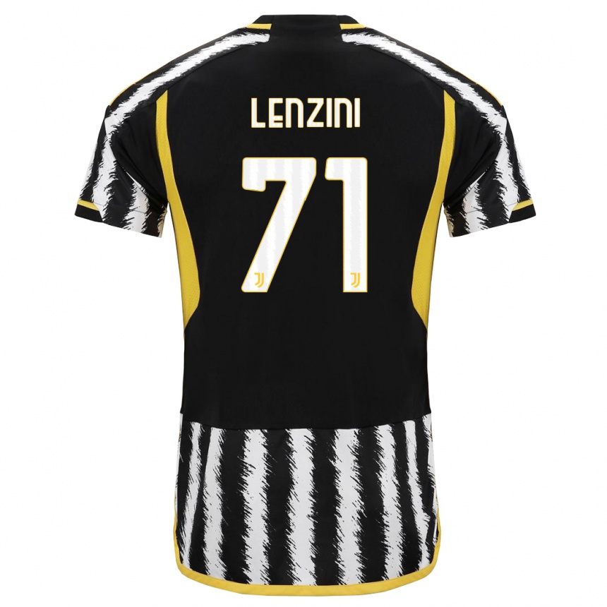 Vaikiškas Martina Lenzini #71 Juoda Balta Namų Marškinėliai 2023/24 T-Shirt