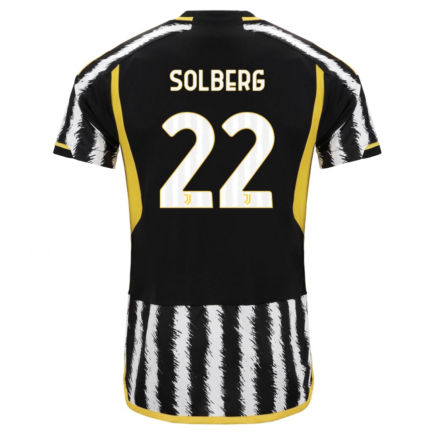 Vaikiškas Elias Solberg #22 Juoda Balta Namų Marškinėliai 2023/24 T-Shirt