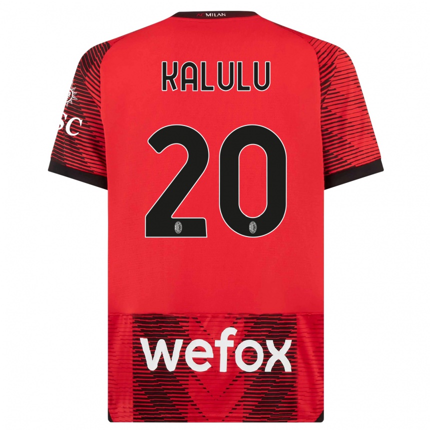 Vaikiškas Pierre Kalulu #20 Raudona Juoda Namų Marškinėliai 2023/24 T-Shirt