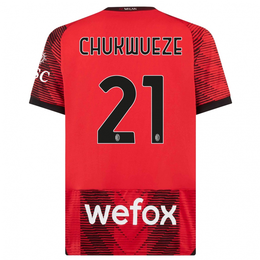 Vaikiškas Samuel Chukwueze #21 Raudona Juoda Namų Marškinėliai 2023/24 T-Shirt