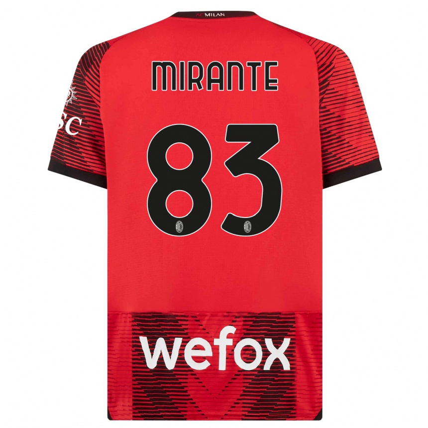 Vaikiškas Antonio Mirante #83 Raudona Juoda Namų Marškinėliai 2023/24 T-Shirt