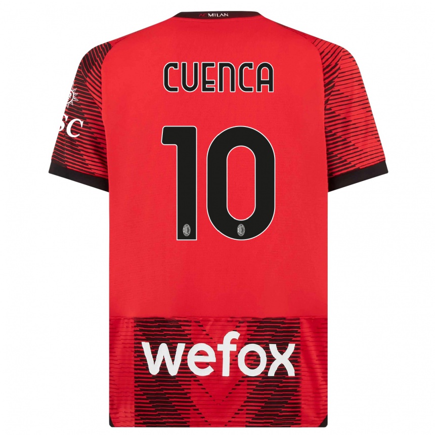 Vaikiškas Hugo Cuenca #10 Raudona Juoda Namų Marškinėliai 2023/24 T-Shirt