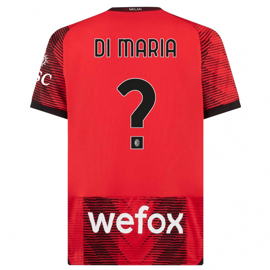 Vaikiškas Alessandro Di Maria #0 Raudona Juoda Namų Marškinėliai 2023/24 T-Shirt