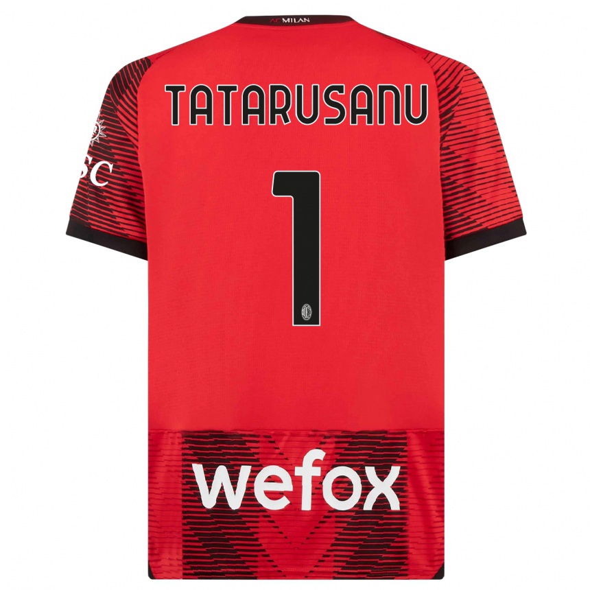 Vaikiškas Ciprian Tatarusanu #1 Raudona Juoda Namų Marškinėliai 2023/24 T-Shirt