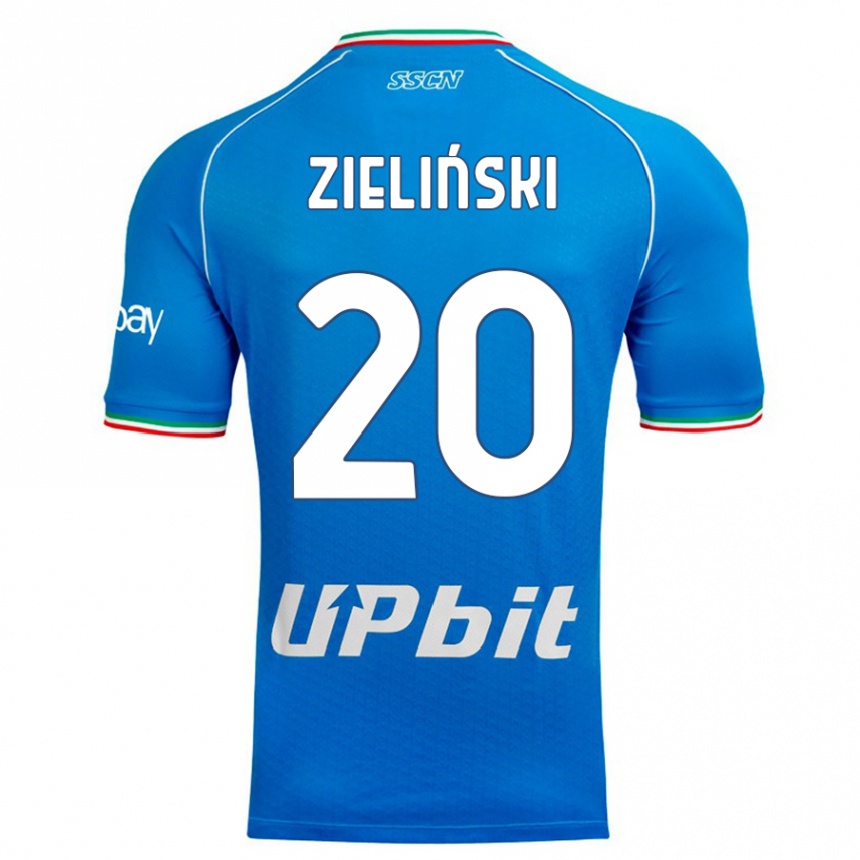 Vaikiškas Piotr Zielinski #20 Dangaus Mėlynumo Namų Marškinėliai 2023/24 T-Shirt