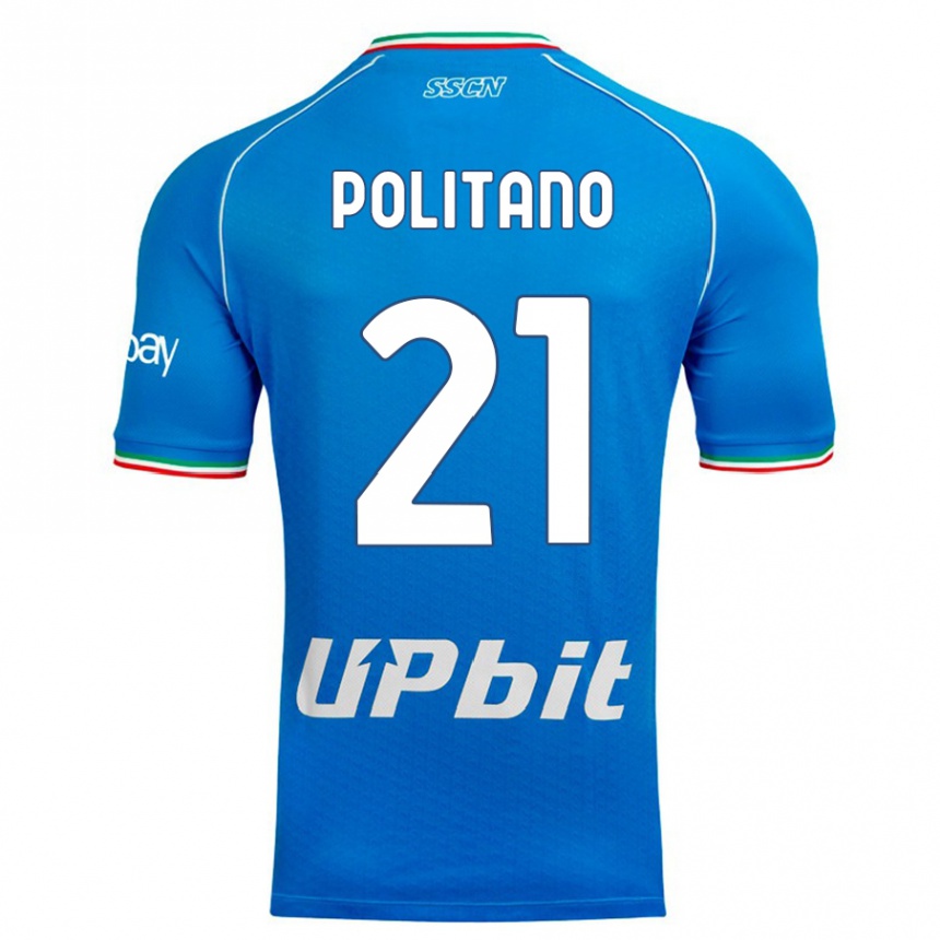 Vaikiškas Matteo Politano #21 Dangaus Mėlynumo Namų Marškinėliai 2023/24 T-Shirt