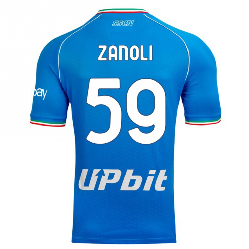 Vaikiškas Alessandro Zanoli #59 Dangaus Mėlynumo Namų Marškinėliai 2023/24 T-Shirt