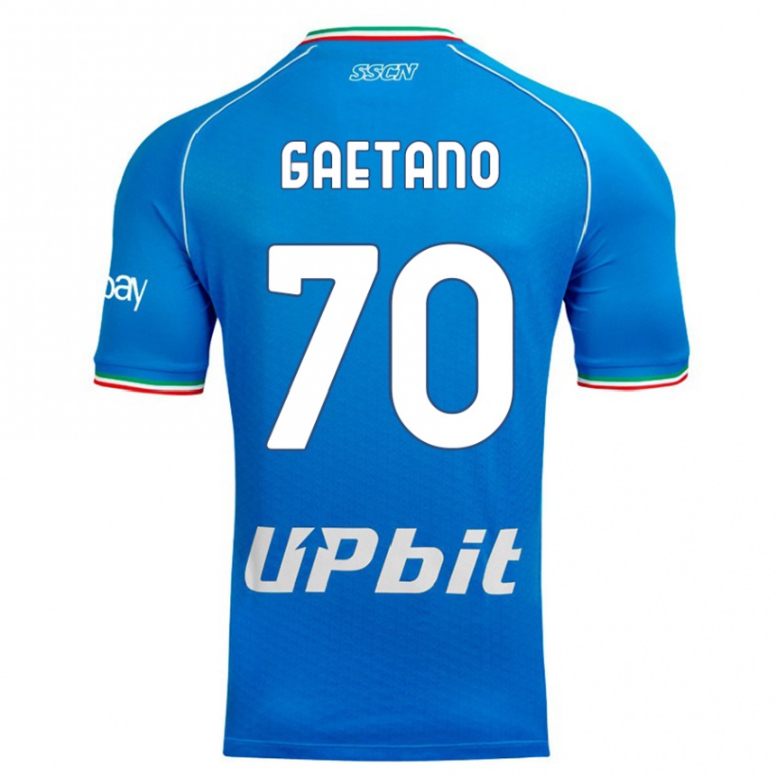 Vaikiškas Gianluca Gaetano #70 Dangaus Mėlynumo Namų Marškinėliai 2023/24 T-Shirt