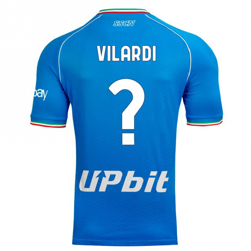 Vaikiškas Mario Vilardi #0 Dangaus Mėlynumo Namų Marškinėliai 2023/24 T-Shirt