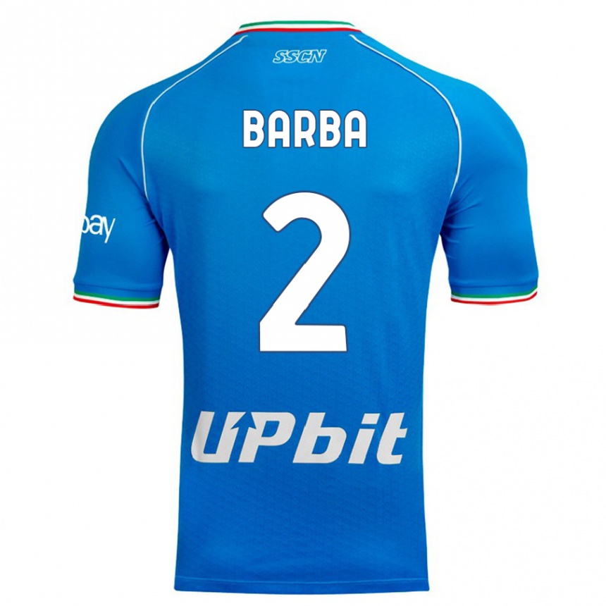 Vaikiškas Benedetto Barba #2 Dangaus Mėlynumo Namų Marškinėliai 2023/24 T-Shirt