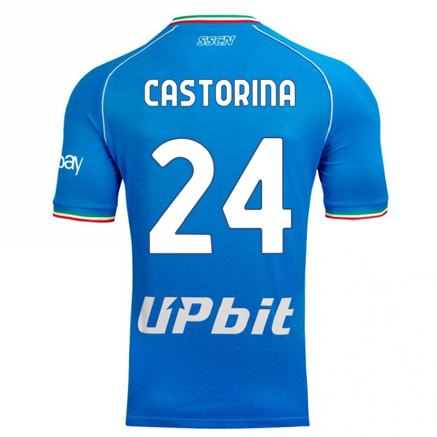 Vaikiškas Alessandro Castorina #24 Dangaus Mėlynumo Namų Marškinėliai 2023/24 T-Shirt