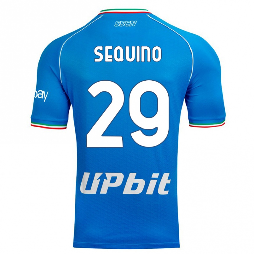 Vaikiškas Giovanni Sequino #29 Dangaus Mėlynumo Namų Marškinėliai 2023/24 T-Shirt