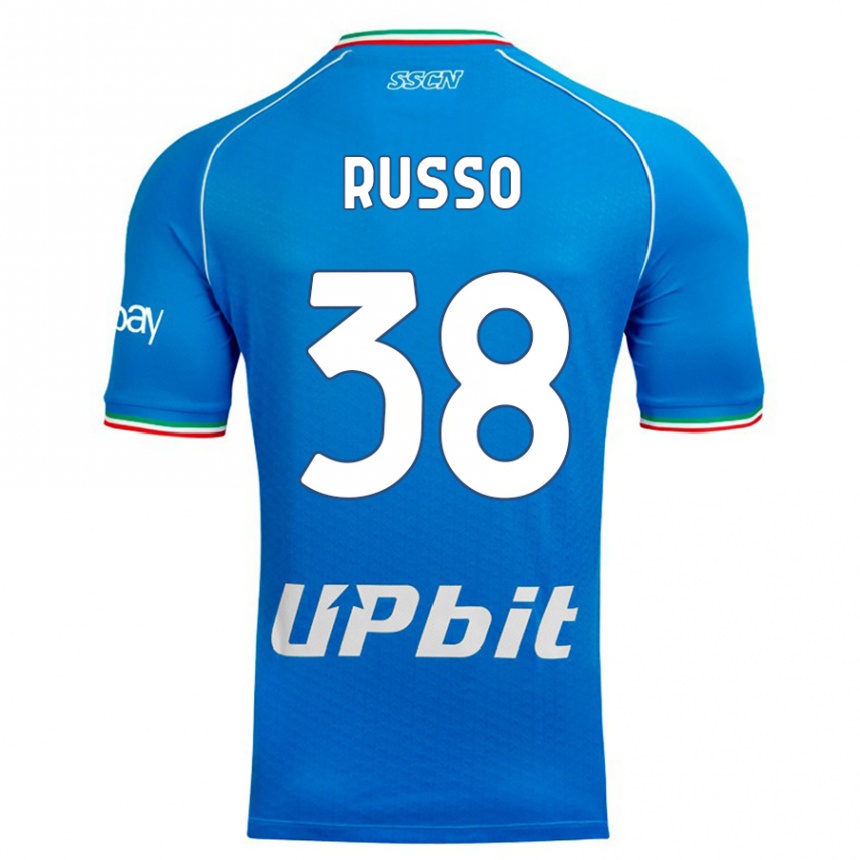 Vaikiškas Lorenzo Russo #38 Dangaus Mėlynumo Namų Marškinėliai 2023/24 T-Shirt