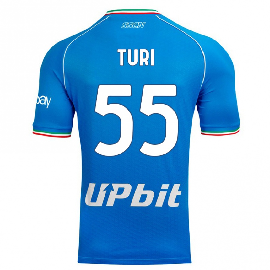 Vaikiškas Claudio Turi #55 Dangaus Mėlynumo Namų Marškinėliai 2023/24 T-Shirt