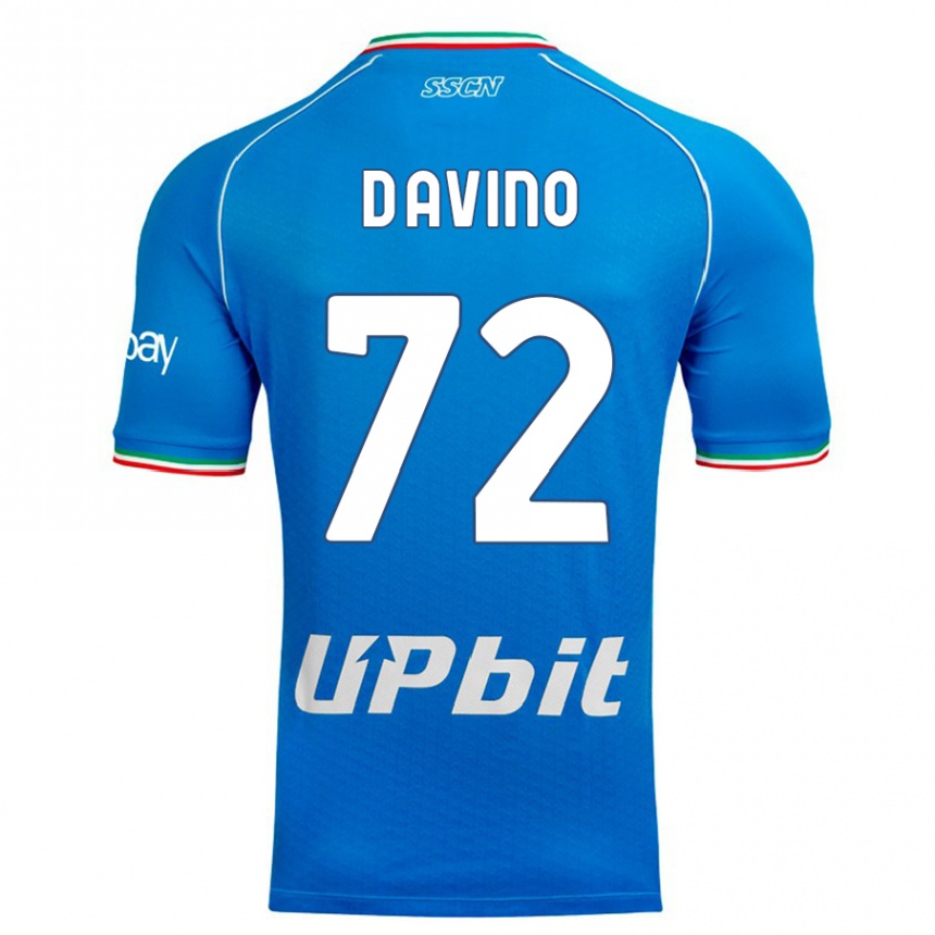 Vaikiškas Luigi D'avino #72 Dangaus Mėlynumo Namų Marškinėliai 2023/24 T-Shirt