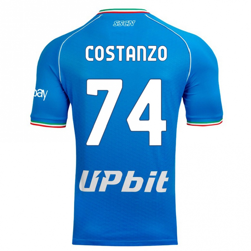 Vaikiškas Davide Costanzo #74 Dangaus Mėlynumo Namų Marškinėliai 2023/24 T-Shirt