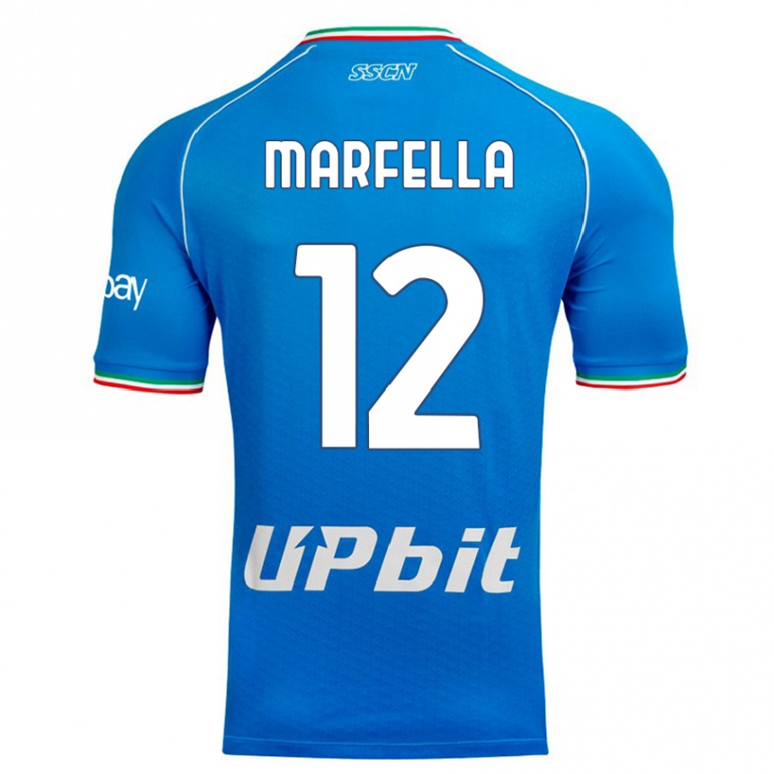 Vaikiškas Davide Marfella #12 Dangaus Mėlynumo Namų Marškinėliai 2023/24 T-Shirt