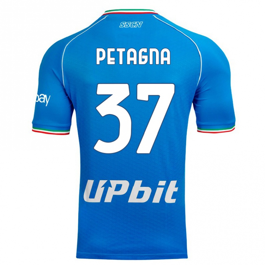 Vaikiškas Andrea Petagna #37 Dangaus Mėlynumo Namų Marškinėliai 2023/24 T-Shirt