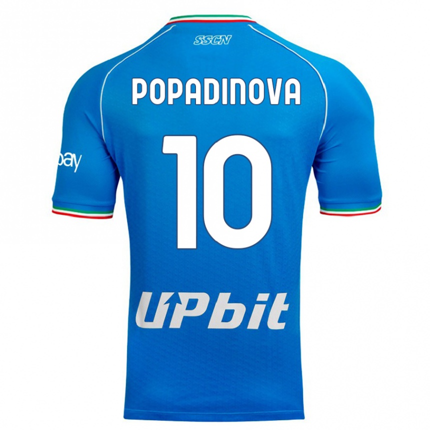 Vaikiškas Evdokiya Popadinova #10 Dangaus Mėlynumo Namų Marškinėliai 2023/24 T-Shirt