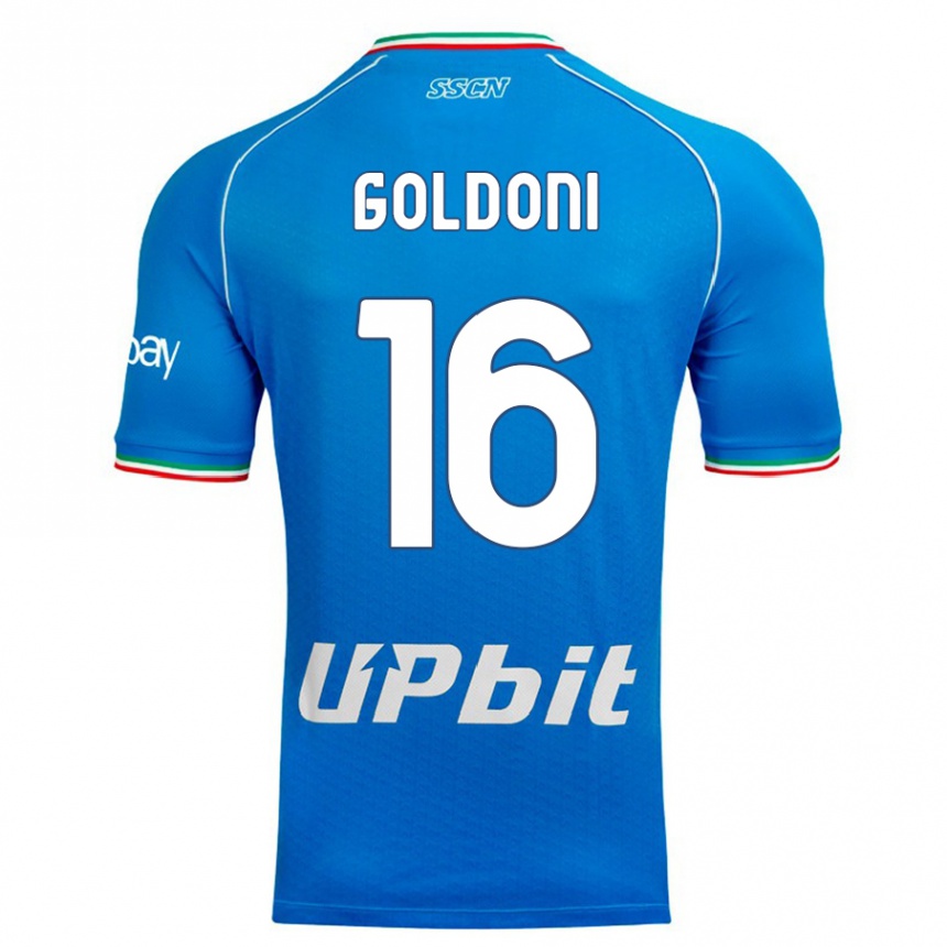 Vaikiškas Eleonora Goldoni #16 Dangaus Mėlynumo Namų Marškinėliai 2023/24 T-Shirt