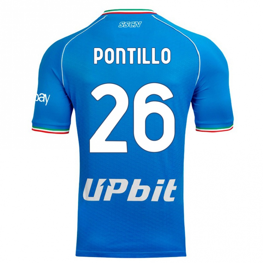 Vaikiškas Pasquale Pontillo #26 Dangaus Mėlynumo Namų Marškinėliai 2023/24 T-Shirt