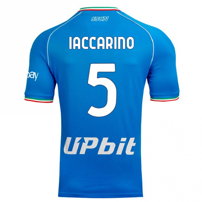 Vaikiškas Gennaro Iaccarino #5 Dangaus Mėlynumo Namų Marškinėliai 2023/24 T-Shirt