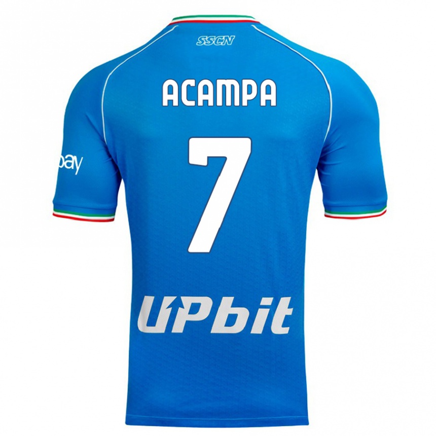 Vaikiškas Davide Acampa #7 Dangaus Mėlynumo Namų Marškinėliai 2023/24 T-Shirt