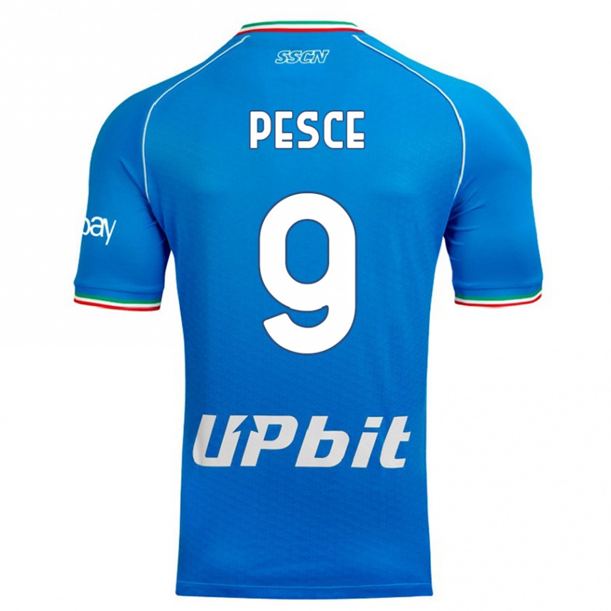 Vaikiškas Antonio Pesce #9 Dangaus Mėlynumo Namų Marškinėliai 2023/24 T-Shirt